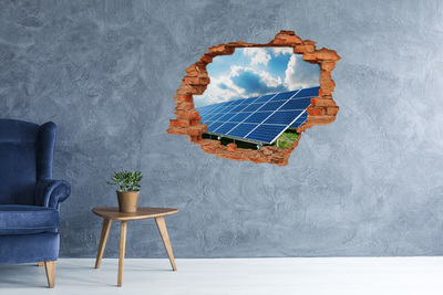 Grote 3D muursticker gat in de muur Zonnepanelen in de wolken