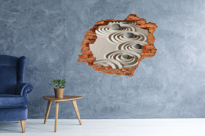 Vinyl muursticker 3D breekeffect Rust in de Zen-tuin