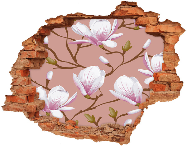 Vinyl muursticker 3D breekeffect Bloemenmotief op de muur