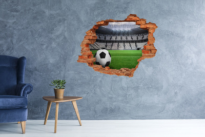Vinyl muursticker 3D breekeffect Voetbalstadion met een bal