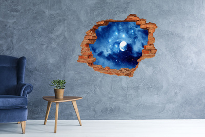 Grote 3D muursticker gat in de muur Kosmische ruimte