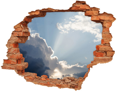 Vinyl muursticker 3D breekeffect Hemel met zonnestralen