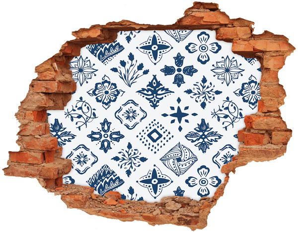 Vinyl muursticker 3D breekeffect Bloemenpatronen op de muur