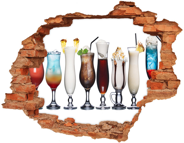 Vinyl muursticker 3D breekeffect Een verborgen cocktailparadijs