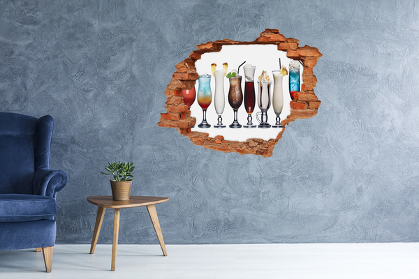 Vinyl muursticker 3D breekeffect Een verborgen cocktailparadijs