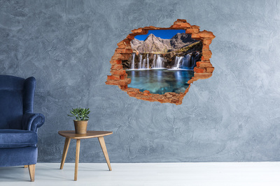 Vinyl muursticker 3D breekeffect Waterval in de bergen