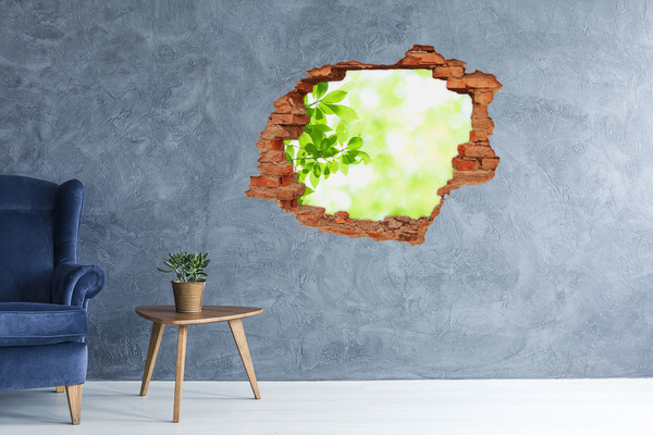 Grote 3D muursticker gat in de muur Groen paradijs achter de muur