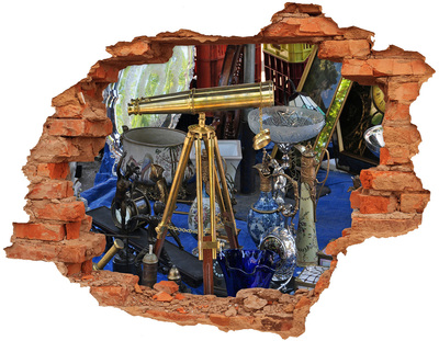 Grote 3D muursticker gat in de muur Antiek in een mysterieuze winkel