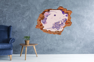 Vinyl muursticker 3D breekeffect Tropisch paradijs achter de muur