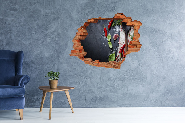 Vinyl muursticker 3D breekeffect Een keuken vol smaak