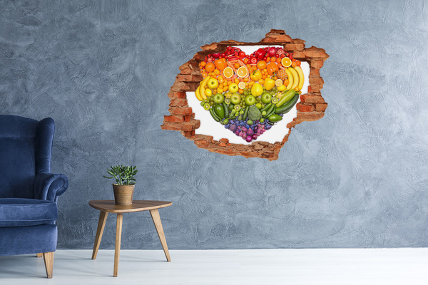 Grote 3D muursticker gat in de muur Een fruitig paradijsje, verscholen in de muren.