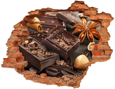 Vinyl muursticker 3D breekeffect Chocoladegenot