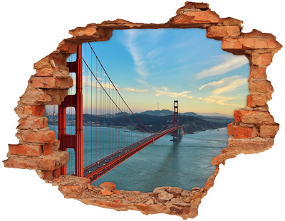 Vinyl muursticker 3D breekeffect De Golden Gate Bridge in San Francisco