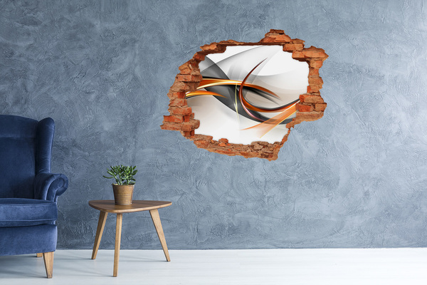 Grote 3D muursticker gat in de muur Abstracte kleurlekkage