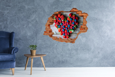 Grote 3D muursticker gat in de muur Fruitparadijs