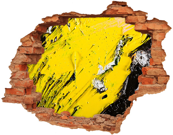 Vinyl muursticker 3D breekeffect Gouden gat in het beton