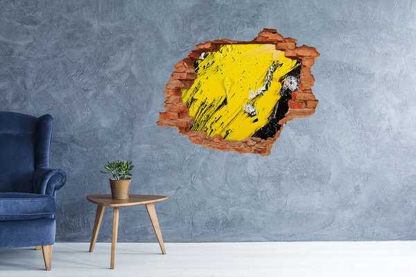 Vinyl muursticker 3D breekeffect Gouden gat in het beton