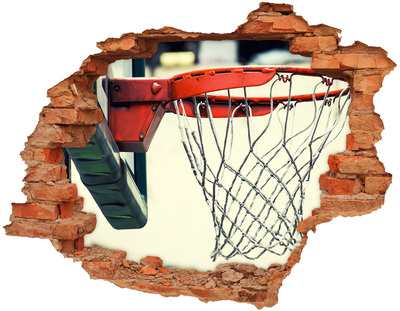 Grote 3D muursticker gat in de muur Basketbal over de muur gooien