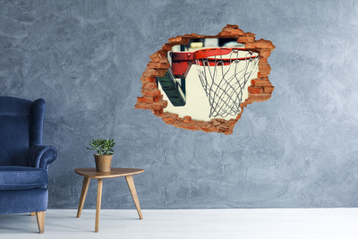 Grote 3D muursticker gat in de muur Basketbal over de muur gooien