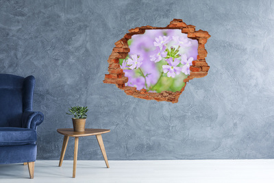 Vinyl muursticker 3D breekeffect Een bloemenparadijs achter de muur.