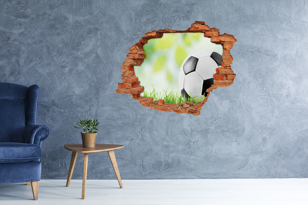 Grote 3D muursticker gat in de muur Voetbaldromen