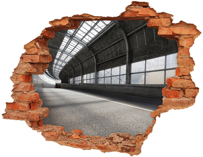 Grote 3D muursticker gat in de muur Stedelijke charme achter het gat