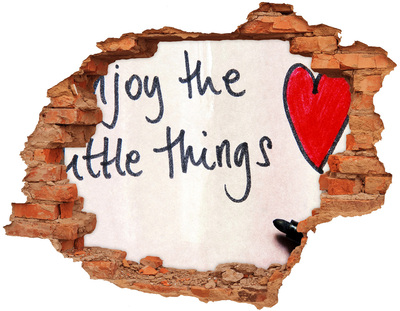 Vinyl muursticker 3D breekeffect Een beschadigde muur met een inscriptie.