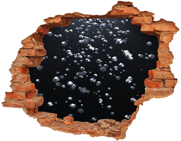 Grote 3D muursticker gat in de muur Roos met waterdruppels