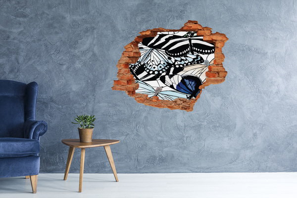 Grote 3D muursticker gat in de muur Bloemengat in de muur