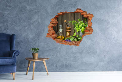 Vinyl muursticker 3D breekeffect Zonsondergang in een bergdal