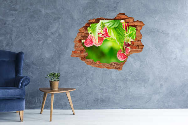 Grote 3D muursticker gat in de muur Uitzicht op de stad 's nachts