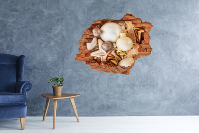 Vinyl muursticker 3D breekeffect Zonsondergang boven het meer