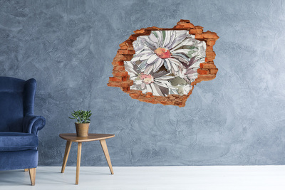 Grote 3D muursticker gat in de muur De linker panter in de ruïnes