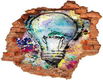 Grote 3D muursticker gat in de muur Een pittoresk kuststadje