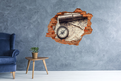 Vinyl muursticker 3D breekeffect Tropisch paradijs met bloemen