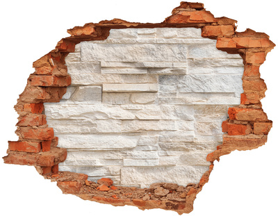 Vinyl muursticker 3D breekeffect De skyline van New York in zwart-wit.