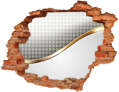 Grote 3D muursticker gat in de muur Steengat met geometrische vormen