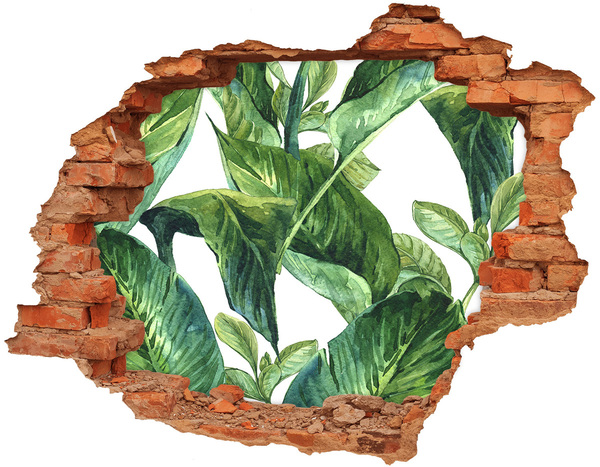 Grote 3D muursticker gat in de muur Groen landschap in een gat in de muur