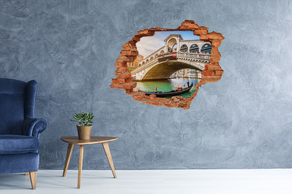 Vinyl muursticker 3D breekeffect Een mysterieuze oase in de jungle