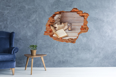 Vinyl muursticker 3D breekeffect Een glas whisky met ijs.