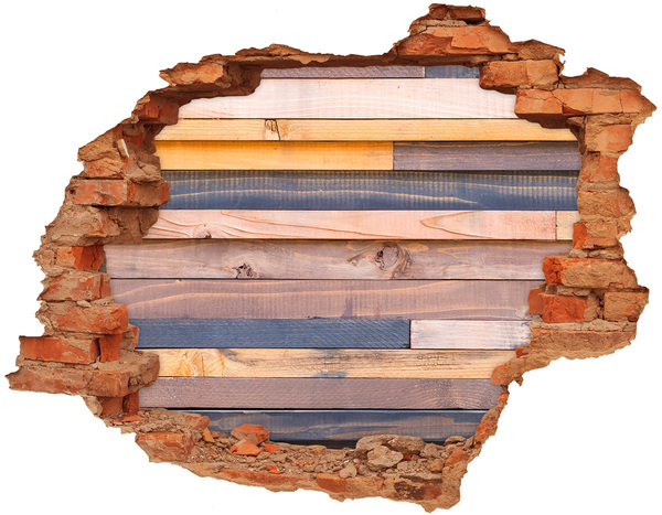 Grote 3D muursticker gat in de muur Geometrische patronen in een gat in de muur