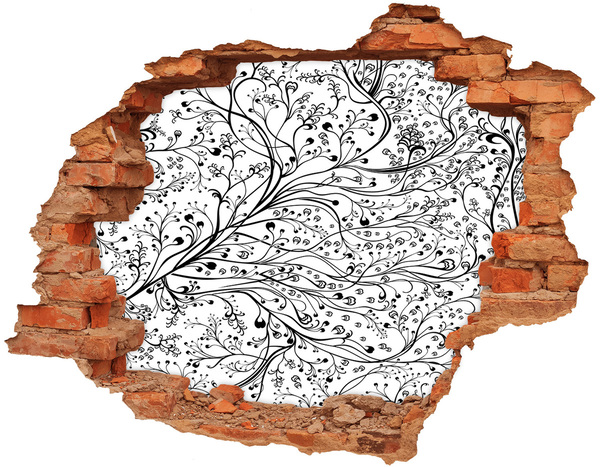 Grote 3D muursticker gat in de muur Uitzicht op de metropool 's nachts