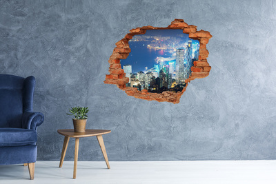 Vinyl muursticker 3D breekeffect Blauwe lucht met wolken