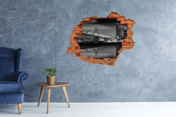 Vinyl muursticker 3D breekeffect Schaakconfrontatie