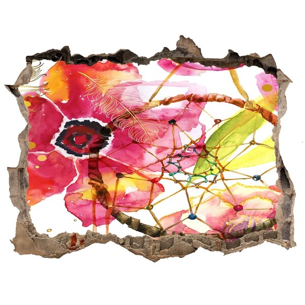 Zelfklevende muursticker 3D gat Hole in the Wall Flower Dream