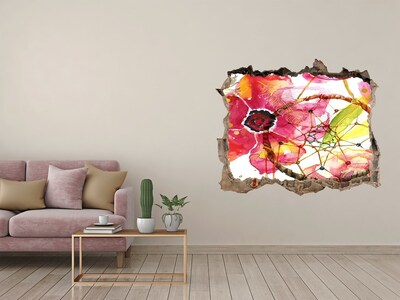 Zelfklevende muursticker 3D gat Hole in the Wall Flower Dream
