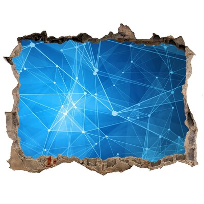 Zelfklevende 3D wandsticker illusie Digitale ruimte achter de muur