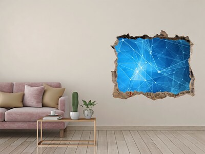 Zelfklevende 3D wandsticker illusie Digitale ruimte achter de muur