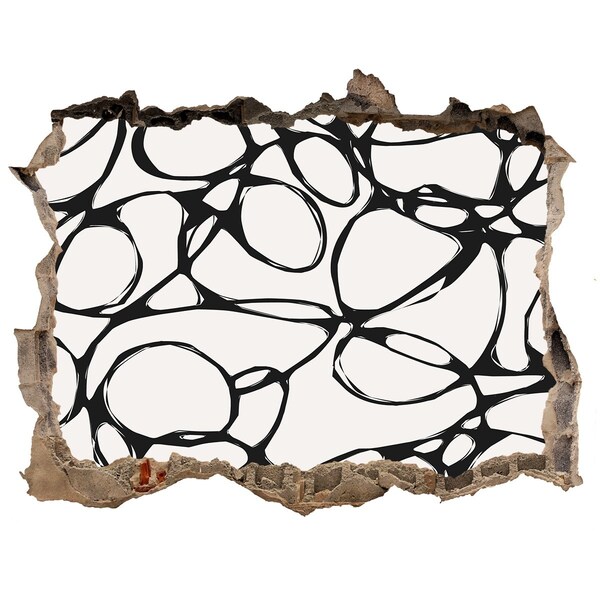 Wandsticker 3D gat met uitzicht Abstracte patronen op de muur