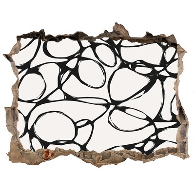 Wandsticker 3D gat met uitzicht Abstracte patronen op de muur
